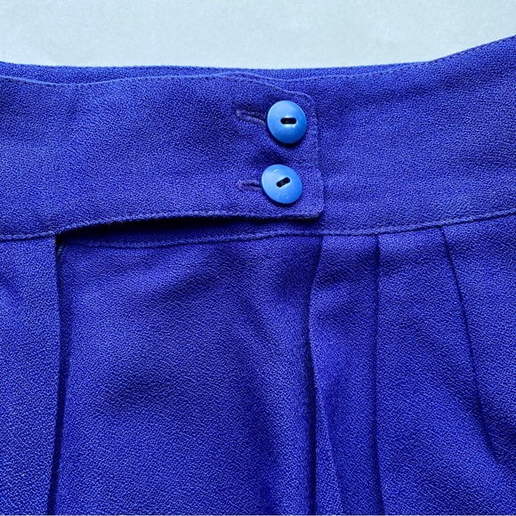 Vintage High Waisted Wool Trousers - Electric Blue - Picture 2 of 13